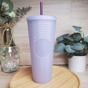 Starbucks Holiday Icy Lilac Bling Studded Cold Cup Tumbler 24oz 2021 *